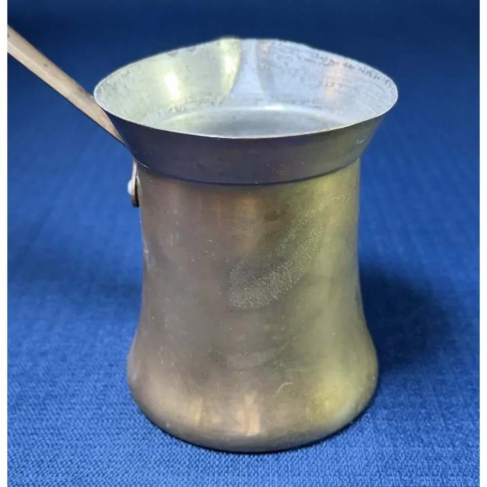 Vtg Brass Ibrik Cezve Arabic Turkish Pot Size 8 Lebanon w/ Cloth Filter